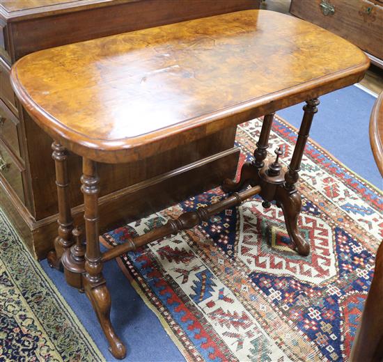 A Victorian walnut occasional table, W.89cm